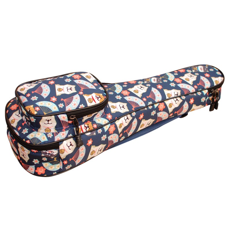 MUSIC FIRST Cute Cartoon Shiba Inu and Sakura Dog ukulele case ukulele bag ukulele cover, Original Design (Fit for 21 inch Soprano Ukulele, Blue) - Image 2
